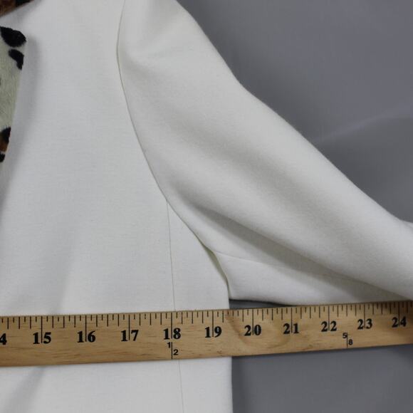 Leopard Trim White Blazer - Picture 14 of 16
